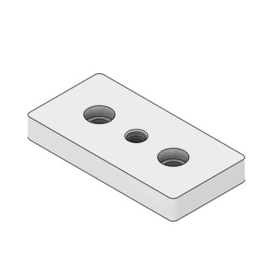 MODULAR SOLUTIONS MOUNTING PLATE 45 X 90 M10 THREADED THRU HOLE